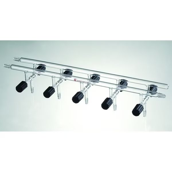 MANIFOLD, VACUUM/INERT GAS, DOUBLE, 3PORT, 350mm, 3 HOSE., Synthware, Mfr#: M101003